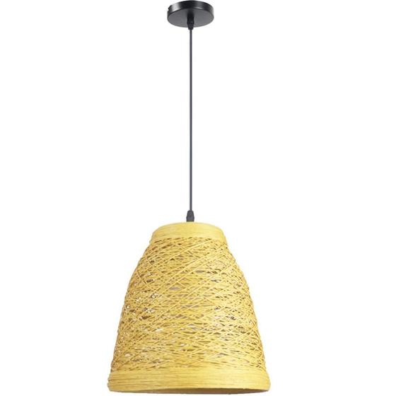 Imagem de Lustre Rattan tecido de 25CM, 220V E27*1 Sem Lâmpada, Lâmpada de Cabeceira, Restaurante Rattan, Lâmpada Amarela