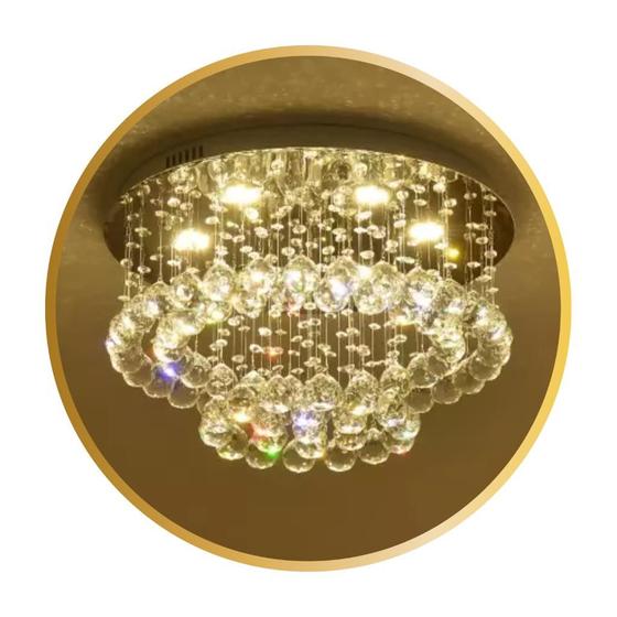 Imagem de Lustre Redondo 30cm Para Sala e Quarto Com Lâmpada