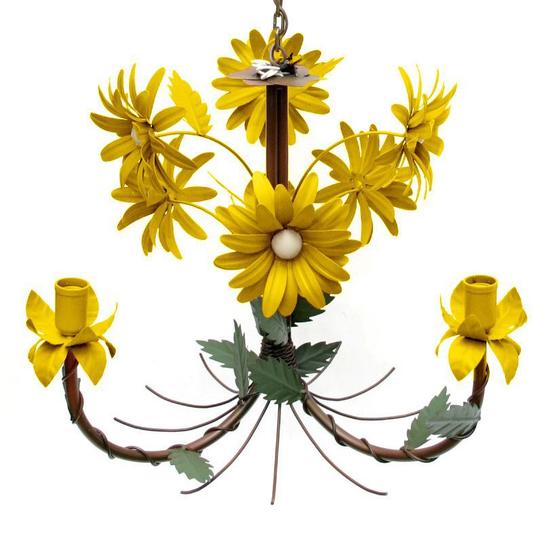 Lustre Rustico Sala de Estar Pendente com Flores Ouro Antigo 03 Braços Menor preço em Lustre Rustico Sala de Estar Pendente com Flores Ouro Antigo 03 Braços