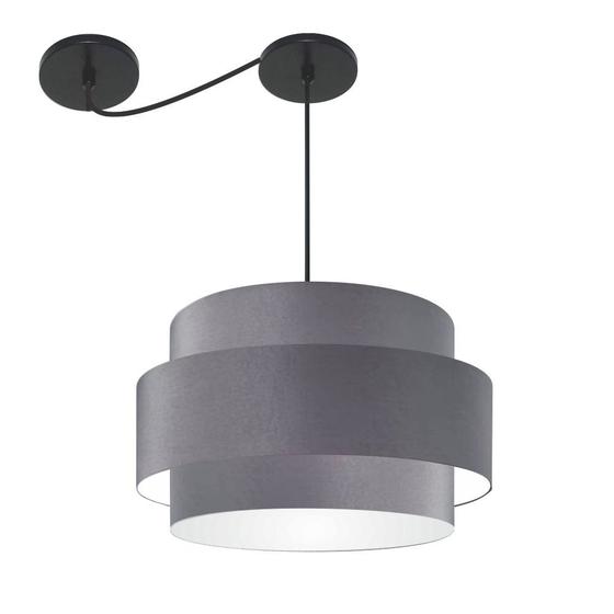 Imagem de Lustre Sala de Jantar Com Desvio Vivare Md-4401 Cúpula em Tecido 60cm