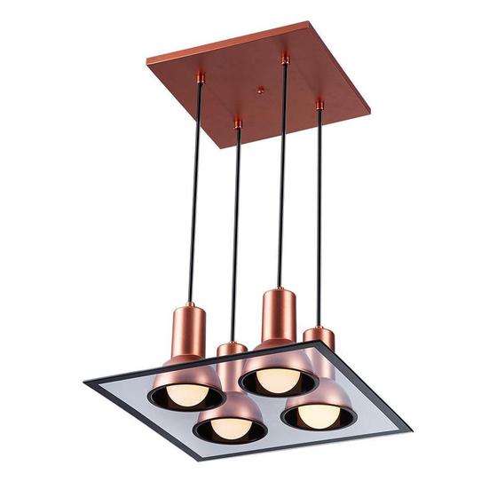 Imagem de Lustre Sala Jantar Pendente Cozinha Vidro 4 Lampadas E27