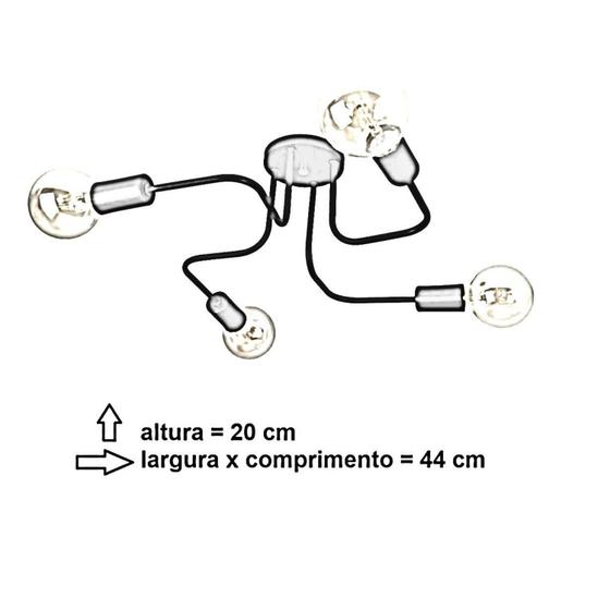 Imagem de Lustre Sputnik 20x44cm Assimétrico Emalustres