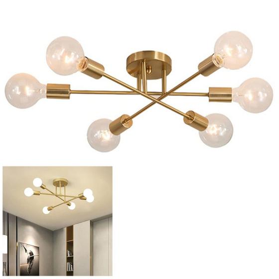 Imagem de Lustre Sputnik Candelabro 6 Lampadas E27 Luminaria Sala Quarto Sala de Jantar Decoraçao Casa Ambiente Iluminaçao