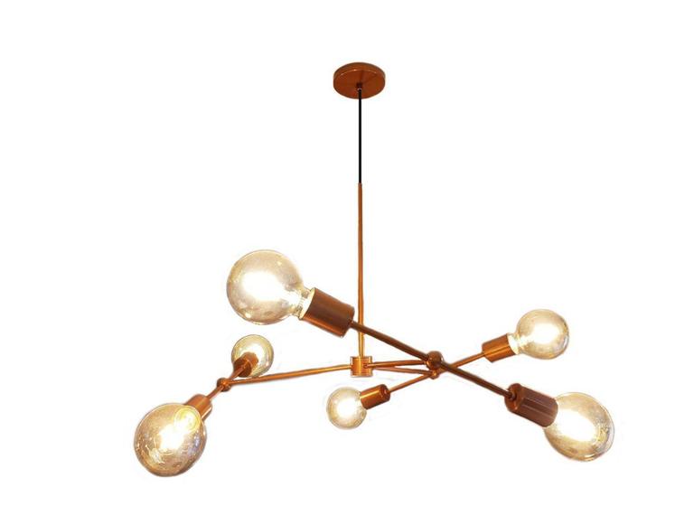 Lustre Sputnik Faces 6 Hastes P/ Quarto Sala Cozinha Balcão - Lampadari Menor preço em Lustre Sputnik Faces 6 Hastes P/ Quarto Sala Cozinha Balcão - Lampadari
