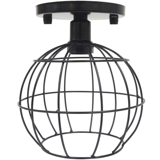 Imagem de Lustre Teto Plafon Industrial Aramado Globo Retrô Luminária Sobrepor Vintage Agp Ilumini