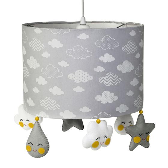 Imagem de Lustre Tubular Chuva De Amor Cinza Quarto Bebê Infantil Menina Menino