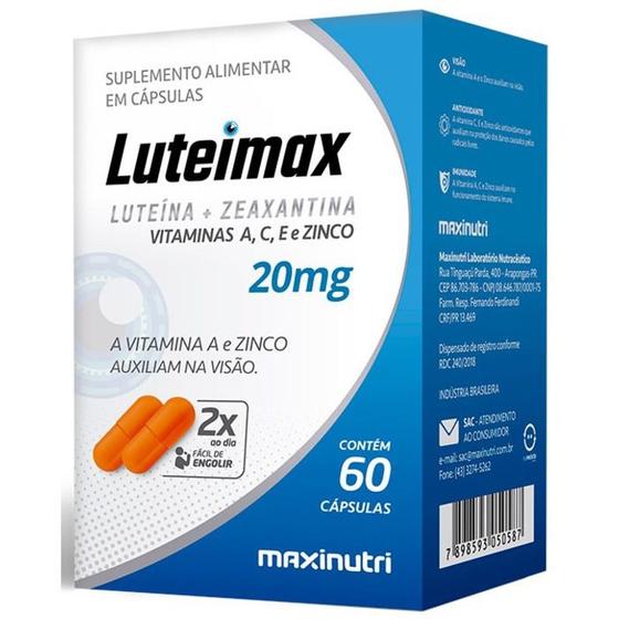Imagem de Luteimax Luteina + Zeaxantina 60 cápsulas 20mg MAXINUTRI