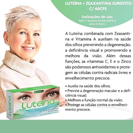 Imagem de Luteína + Zeaxantina + Zinco E Vitaminas Eurofito 60caps