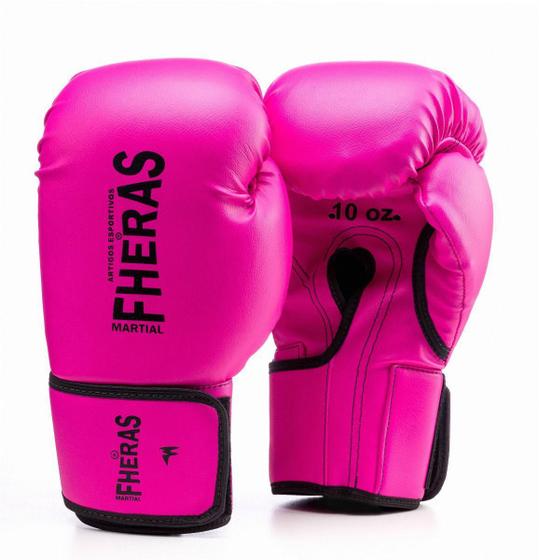 Imagem de Luva Boxe Muay Thai Tradicional 12Oz Rosa - Fheras 000668