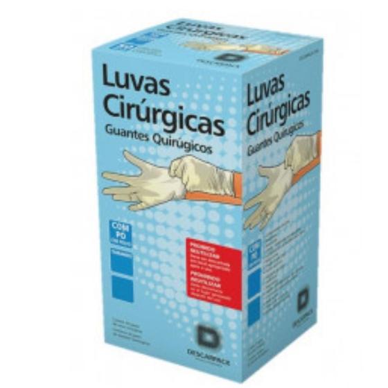 Imagem de Luva Cirúrgica Estéril Com Pó Kit Descarpack 6,5 50 Pares