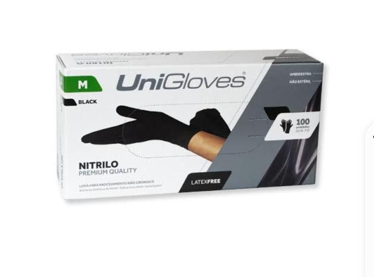 Imagem de Luva Classico Latex Com Pó Não Esteril Black Medio