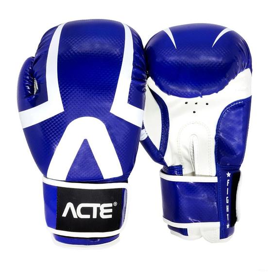 Imagem de Luva de Boxe e Muay Thai Premium Azul e Branco 12oz P15-12 Acte Sports