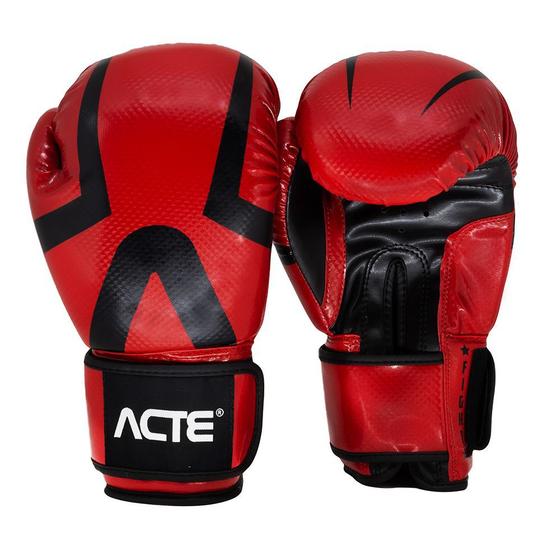 Imagem de Luva de Boxe e Muay Thai Premium - Vermelho e Preto - 12oz -  P16-12 - Acte Sports