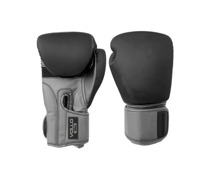 Imagem de Luva de Boxe e Muay Thai Preta e Cinza Gray Training 12 Oz Vollo