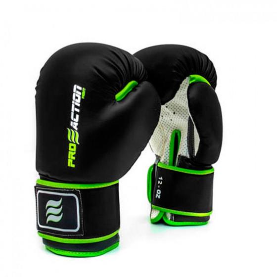 Imagem de Luva de Boxe e Muay Thai Profissional 12 Oz Preta Proaction