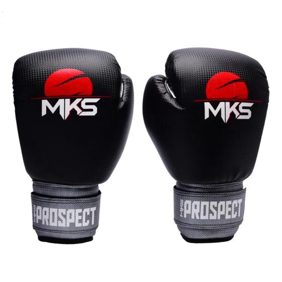 Imagem de Luva de Boxe MKS Combat Linha New Prospect Preta e Prata