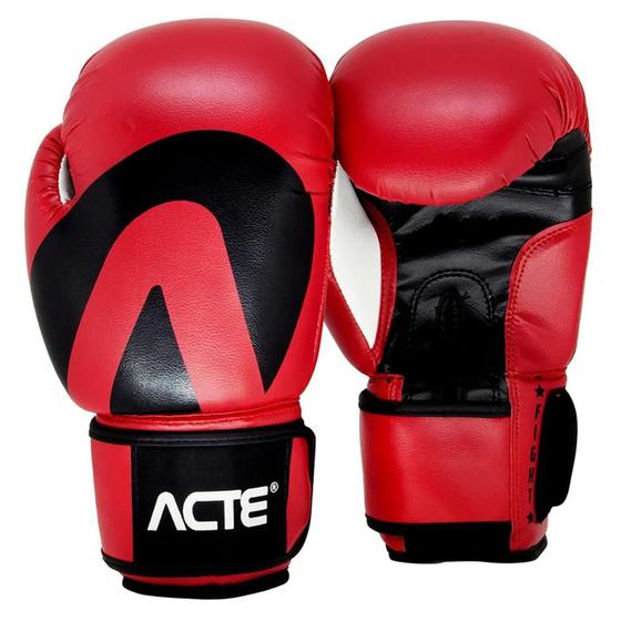 Imagem de Luva de Boxe Preta/Vermelha 10 OZ PVC P11-10 - Acte Sports