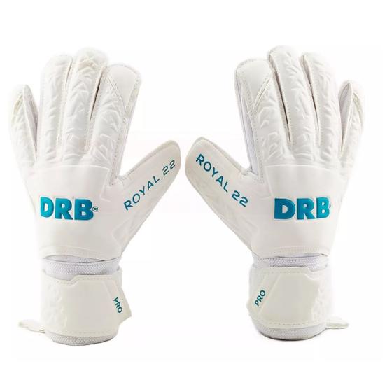 Imagem de Luva de Goleiro Dribbling Royal 22 PRO SR Masculino - Branco e Azul