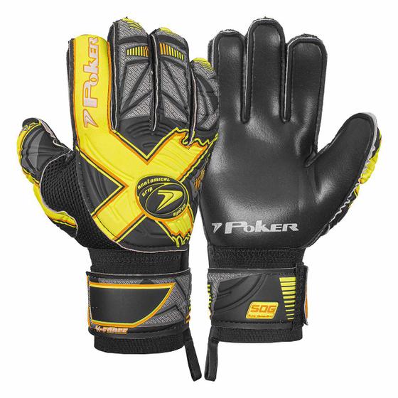 Luva De Goleiro Futebol de Campo Semi Profissional Poker Multiterreno X-Force Menor preço em Luva De Goleiro Futebol de Campo Semi Profissional Poker Multiterreno X-Force