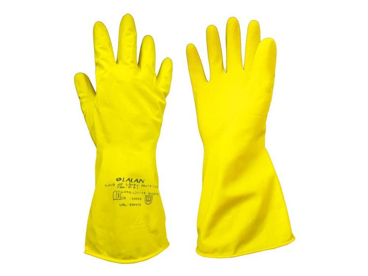 Luva de Latex Amarela Tam.7 P Multiuso C.A.39564 Lalan Menor preço em Luva de Latex Amarela Tam.7 P Multiuso C.A.39564 Lalan