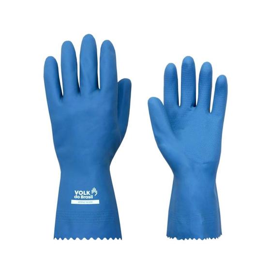 Imagem de Luva de Látex Azul com Forro Verniz Silver - Volk