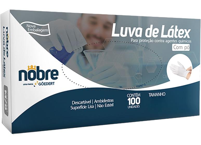 Imagem de Luva de Látex com Pó Tam 8 M cx c/ 100 Uni Nobre CA 37166