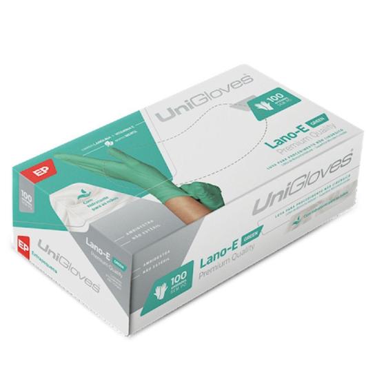 Imagem de Luva de Latex Hidra Verde Lano E c/100Un  Unigloves EP