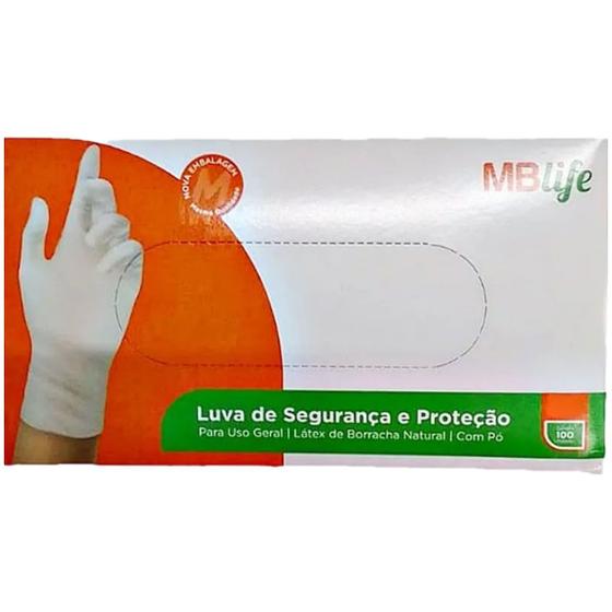 Imagem de Luva de Latex MBLife com Pó Tam PP - 100 luvas