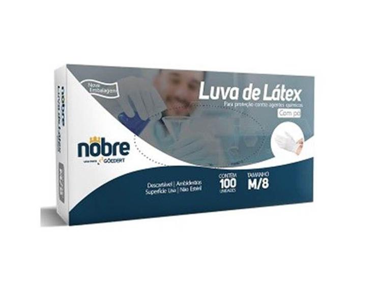 Imagem de Luva de Látex Nobre  Tamanho: M/8 - 100 Unidade