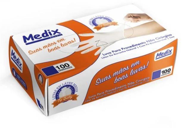Imagem de Luva de Látex P Com Pó Medix com 100 unidades CA 27785 para Procedimentos não cirúrgicos
