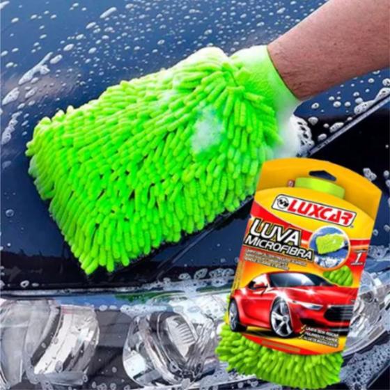 Imagem de Luva de microfibra para lavagem automotiva carros e motos