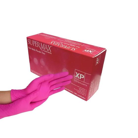 Imagem de Luva de Nitrilo Rosa s/ pó cx c/100 - Supermax