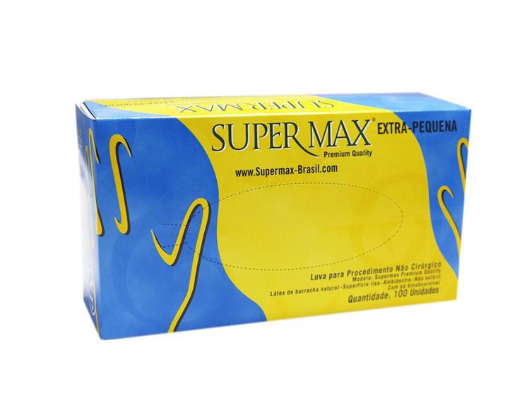 Luva de Procedimento de Látex com Pó 50 Pares - Supermax Menor preço em Luva de Procedimento de Látex com Pó 50 Pares - Supermax