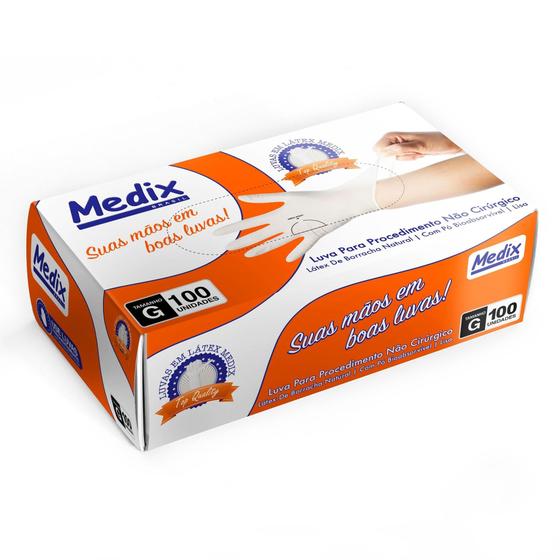 Imagem de Luva de Procedimento G com Pó - Caixa com 100 unidades - MEDIX