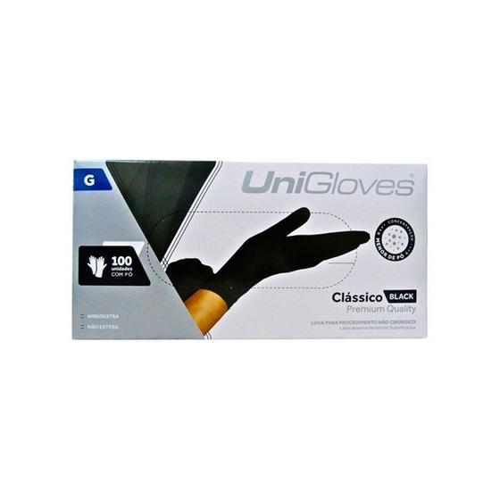Imagem de Luva De Procedimento Latex Black Tam G Com Pó Unigloves