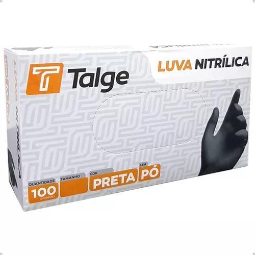Imagem de Luva de procedimento nitrílo cor preta caixa c/ 100 un talge