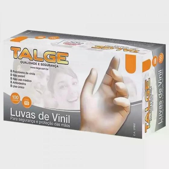 Imagem de Luva de Vinil com Pó  Talge  M 100 Unidades