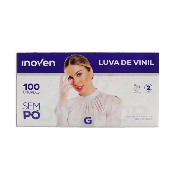 Imagem de Luva De Vinil Inoven G 100 Unid Sem Pó