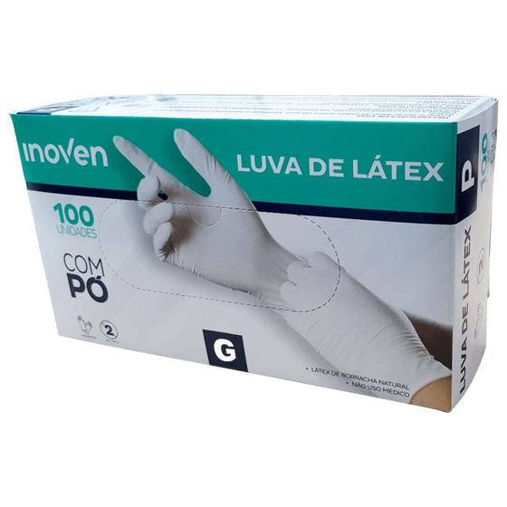 Imagem de Luva Descartável Latéx c/ Pó Inoven c/ 100un G CA 45332