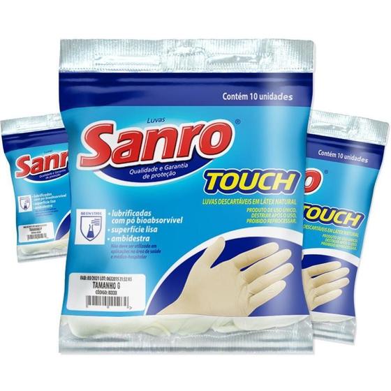 Imagem de Luva Descartavel Sanro Touch Pequen PCT.C/10