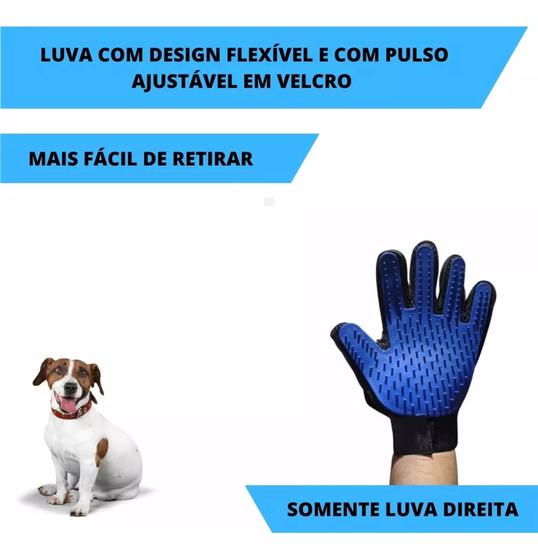 Imagem de Luva Escova Nano Magnética Tira Pêlos Pets Cães & Gatos