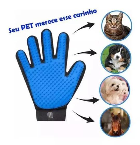 Imagem de Luva Escova Removedora de Pelos Para Cães Gatos Animais Pets