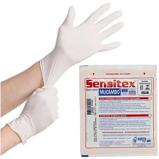 Imagem de Luva Estéril 1 Par 8,5 com Pó Mucambo Sensitex