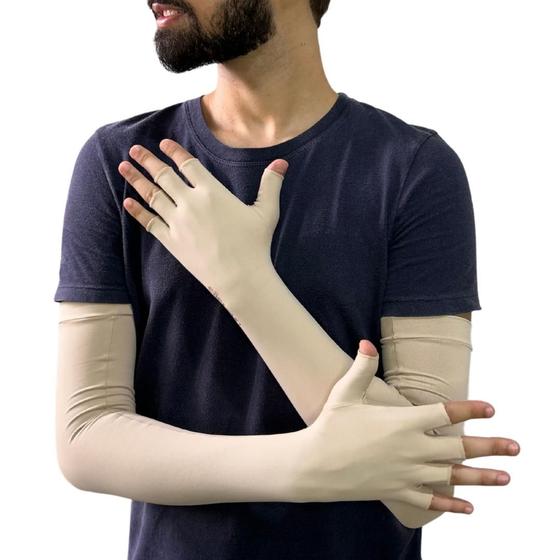 Imagem de Luva Extra Longa com Proteção Solar máxima Uv50+ Dermatológica
