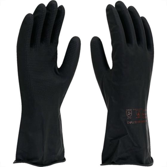 Imagem de Luva Imbat Latex Forrada Preto 08-M - Kit C/12 Unidades