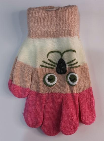 Imagem de Luva infantil Proteção Frio inverno gatinha Quente 3 a 8 anos