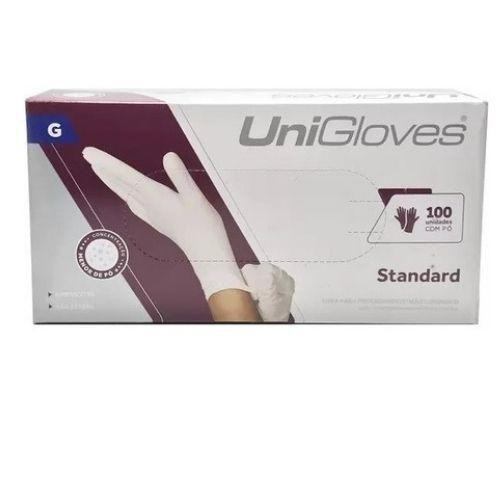 Imagem de Luva Látex Branca Standard Unigloves Com Pó Caixa Com 100 G