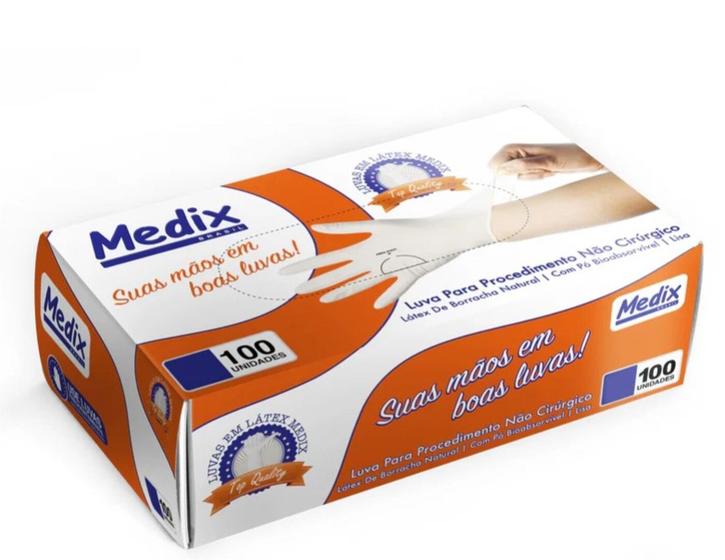 Imagem de Luva Látex Com Pó Medix Brasil - Caixa com 100 un.