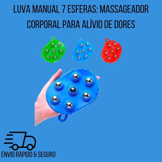 Imagem de Luva Manual 7 Esferas: Massageador Corporal para Alívio de Dores