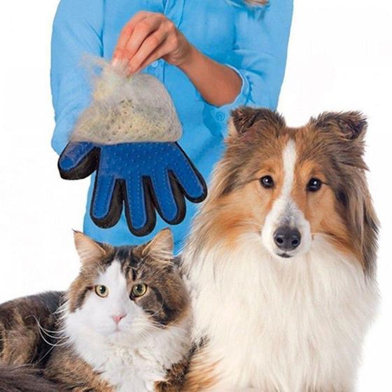 Imagem de Luva Massageadora Pet Tira Pelos Cães e Gatos